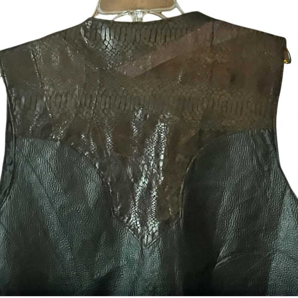 Biker NAVARRE Leather Company Genuine Lambskin Leather Vest. SZ. XL.